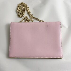Halogen Nordstrom Elegant Pink Gold Chain Crossbody Bag Leather